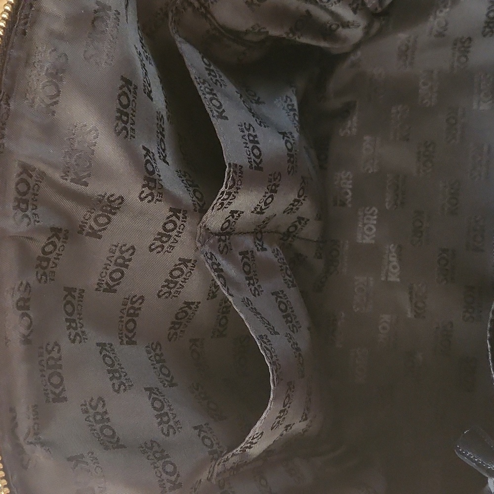 Michael Kors Black and Tan MK Pattern Satchel - Picture 7 of 10